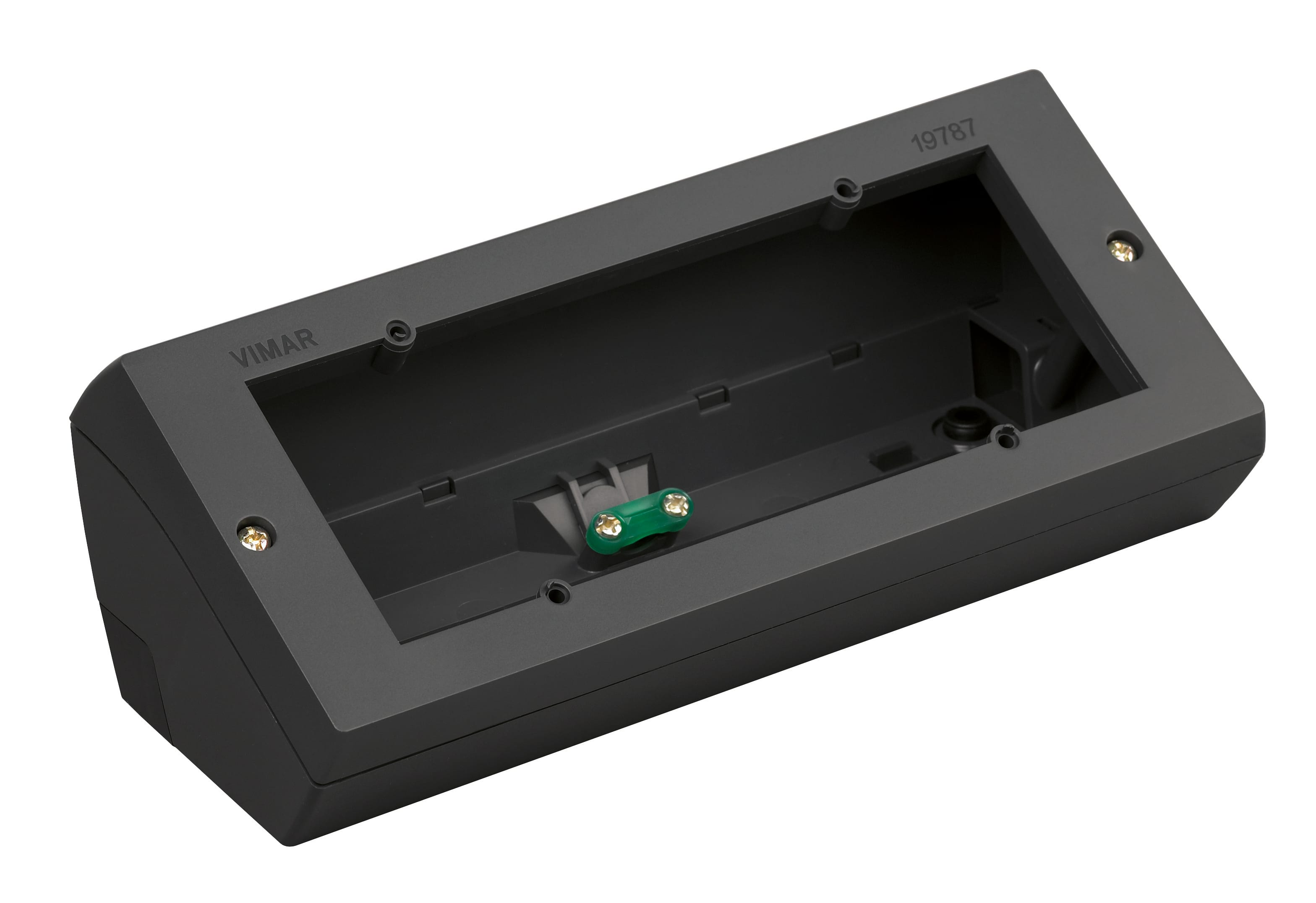 VIMAR - Scatola da Tavolo Grigio Inclinata per 7 Moduli con Supporto e Placca