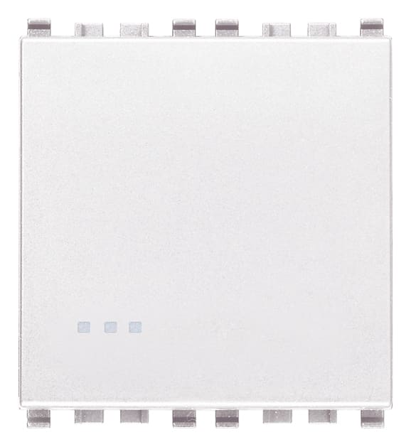VIMAR - Deviatore 1P 20Ax 2M Bianco Illuminabile Tasto Sostituibile 2 Moduli 250W Lampade Alimentatore Integrato