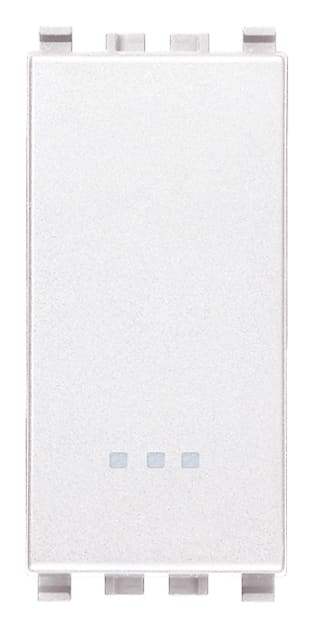 VIMAR - Deviatore 1P 20Ax Bianco Illuminabile Tasto Sostituibile Max 250 W Per Lampade Con Alimentatore Integrato