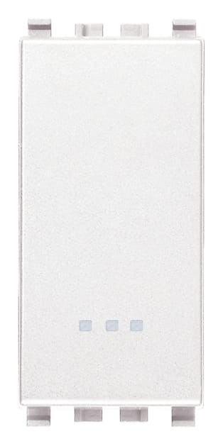VIMAR - Invertitore 1P 16Ax Bianco Illuminabile Tasto Sostituibile Max 200 W Per Lampade Con Alimentatore Integrato