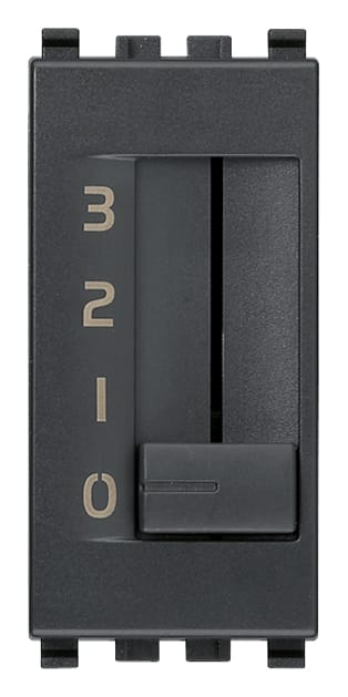 VIMAR - Commutatore a Slitta 1P 6(2)A Grigio - 250V~ 4 Posizioni per Regolazione Velocità Ventil-Convettori