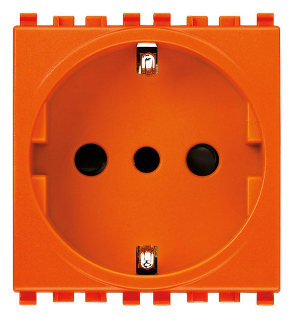 VIMAR - Presa Sicury 2P+T 16A Standard Italiano Tipo P30 Arancione - 2 Moduli