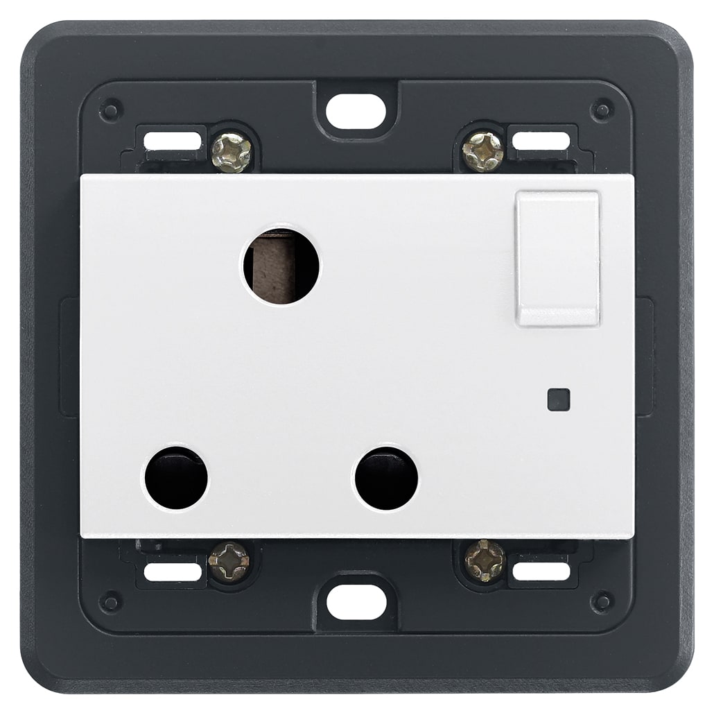 VIMAR - PRESA 2P+T 15A INGLESE INTERR. BIANCO