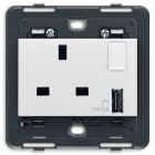 VIMAR - PRESA 2P+T 13A BS + INT. + USB A BIANCO