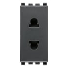 VIMAR - Presa Sicury 2P 16A Grigio Standard Euroamericano Spinotti Piatti Paralleli Ø4,8Mm