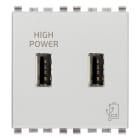 VIMAR - Unità di Alimentazione USB 5V 2,1A per Dispositivi Elettronici con 2 Uscite Frontali, Ottimizzate per Caricare Tablet e Smartphone