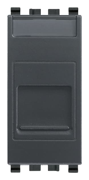 VIMAR - Adattatore Portello RJ45 Keystone Grigio con Protezione Antipolvere
