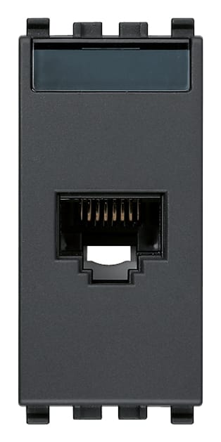 VIMAR - Presa RJ45 Netsafe Cat6 UTP Grigio - Connettore Universale T568A/B, 8 Contatti, Morsetti Ad Incisione D'Isolante Compatibile 110
