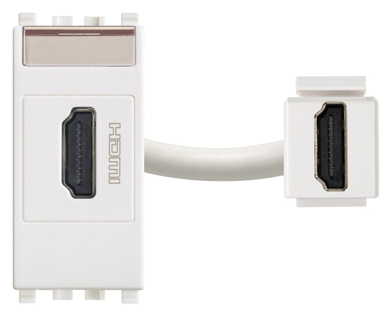 VIMAR - Presa HDMI 2.1B Bianco Standard Keystone - Aggancio Keystone, Design Bianco