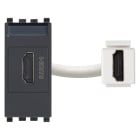 VIMAR - Presa HDMI 2.1B Grigio - Standard Keystone, Aggancio Grigio.