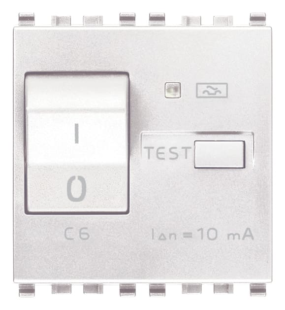 VIMAR - Interruttore Automatico Magnetotermico Differenziale 1P+N C6 10Ma Bianco - 2 Moduli