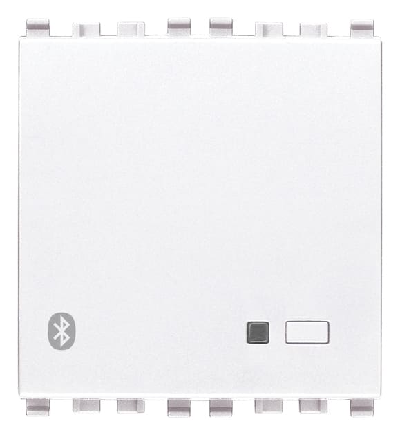 VIMAR - Amplificatore Stereo Bluetooth 4+4W Bianco con 2 Uscite Diffusori Sonori 8 Ohm, Ricevitore Incorporato, Ingresso Line In, Alimentazione 12Vdc