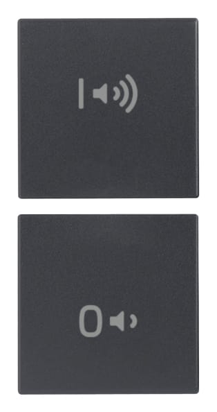 VIMAR - Due Mezzi Tasti On/Off Volume Grigio Intercambiabili Modulo Simboli.