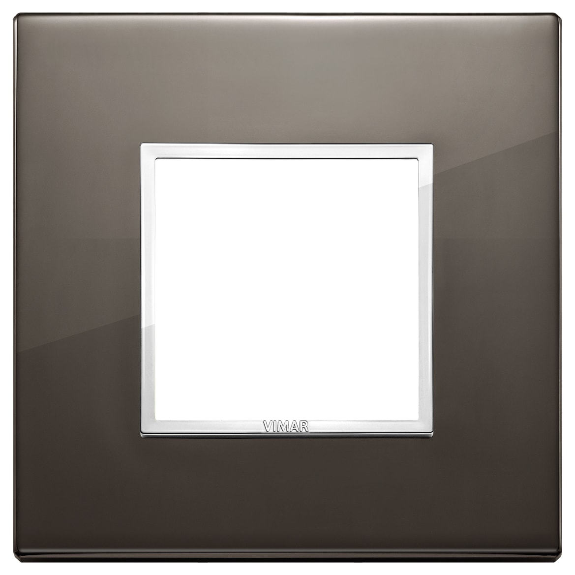 VIMAR - Placca 2 Moduli Alluminio Nobilitato Nero Zaffiro