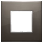 VIMAR - Placca 2 Moduli Alluminio Nobilitato Nero Zaffiro
