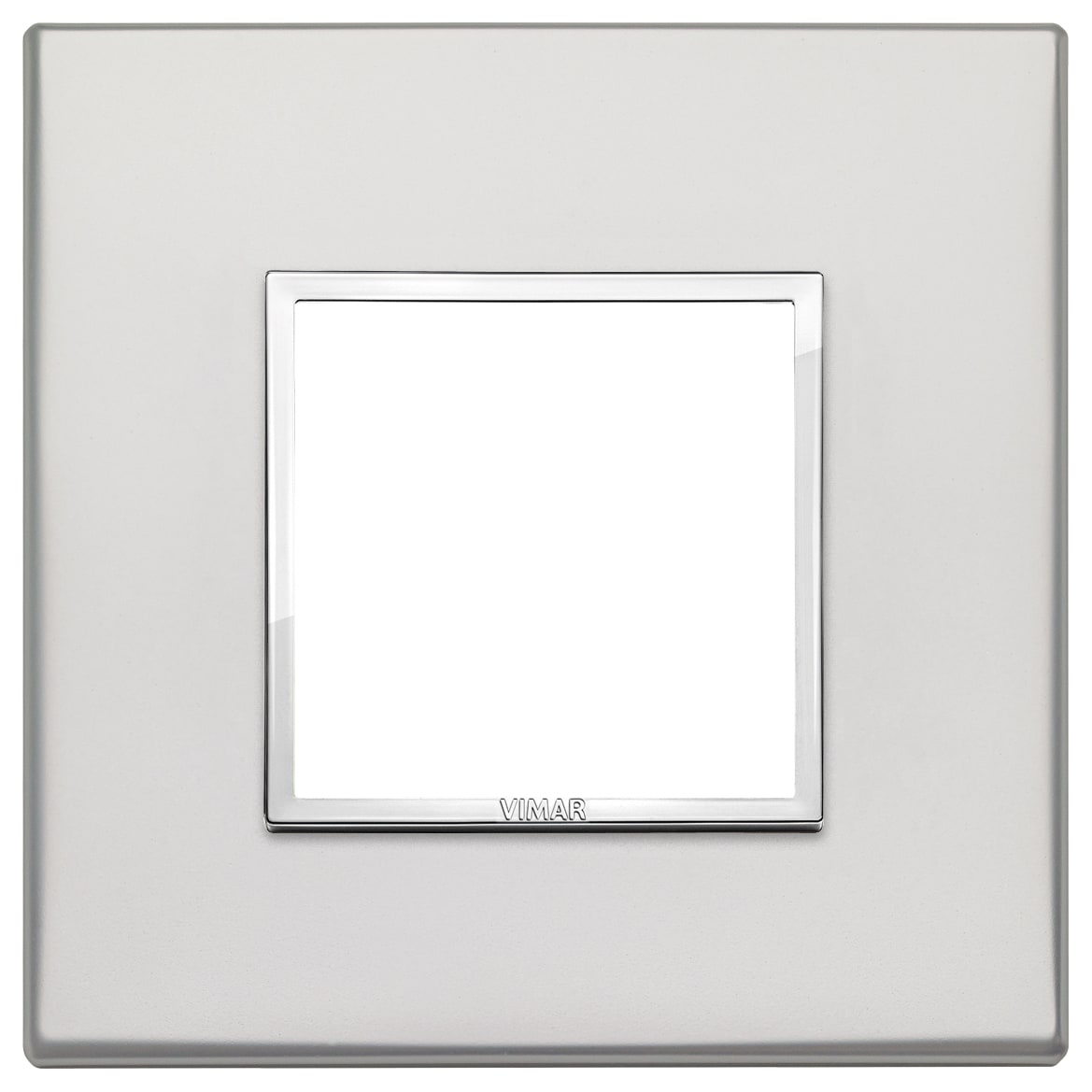 VIMAR - Placca 2 Moduli Alluminio Nobilitato Argento