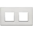 VIMAR - Placca 4 Moduli Interasse 71 Mm Alluminio Nobilitato Argento