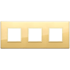 VIMAR - Placca 6 Moduli Oro Lucido Alluminio Nobilitato Cornice Dorata