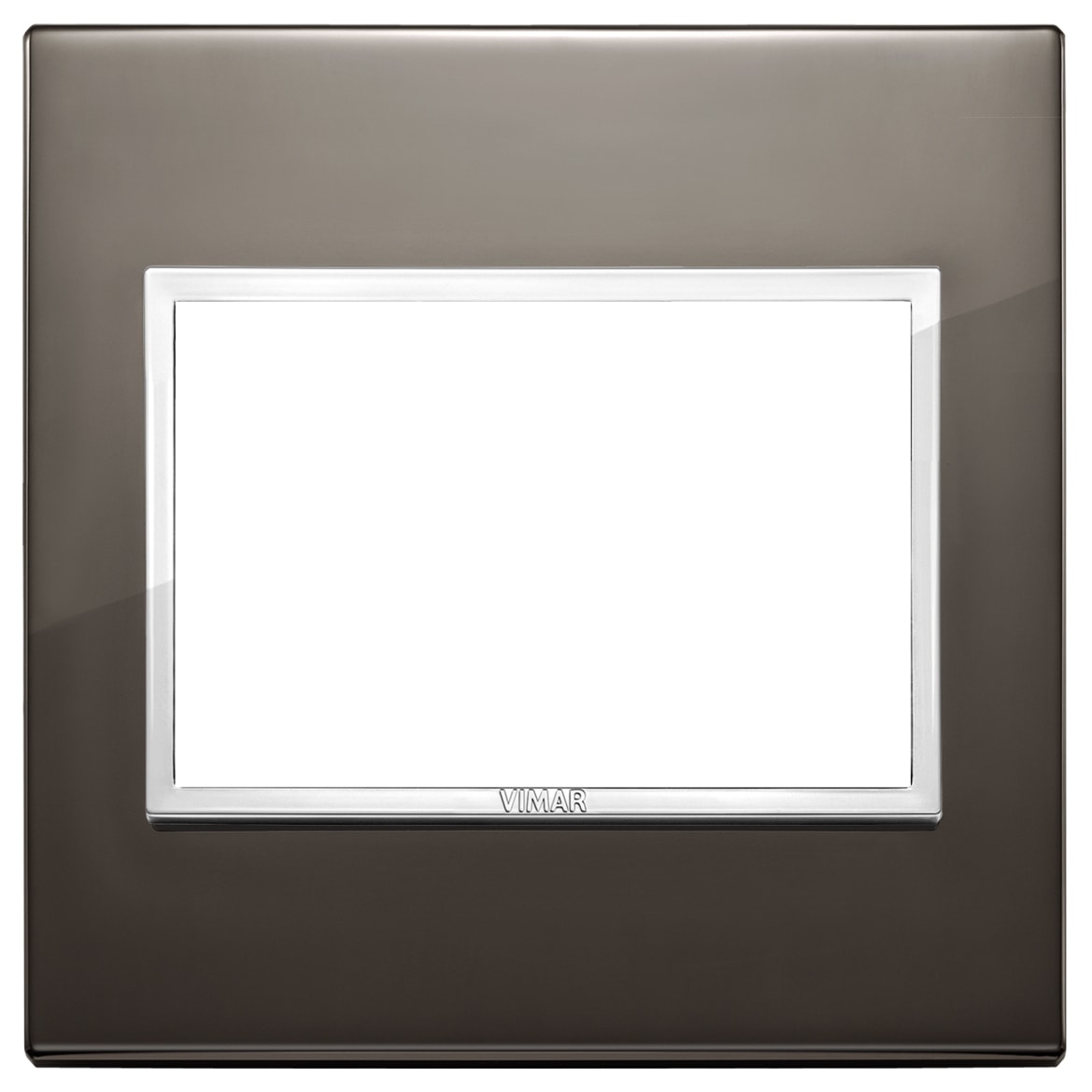 VIMAR - Placca 3 Moduli in Alluminio Nobilitato Nero Zaffiro