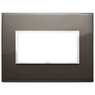 VIMAR - Placca 4 Moduli Alluminio Nobilitato Nero Zaffiro
