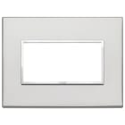 VIMAR - Placca 4 Moduli Alluminio Nobilitato Argento