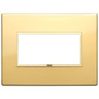 VIMAR - Placca 4 Moduli Oro Lucido Alluminio Nobilitato Cornice Dorata