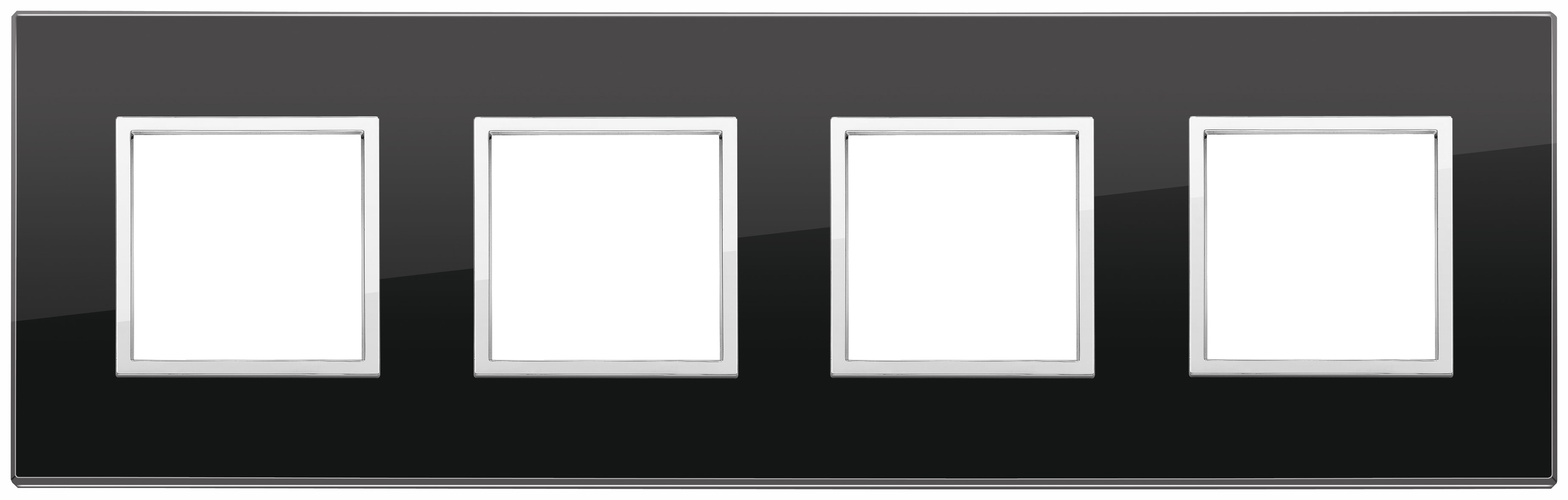 VIMAR - PLACCA 8M (2+2+2+2) INT71 NERO DIAMANTE