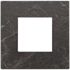 VIMAR - Placca 2 Moduli Pietra Lavorata Nero Marquina