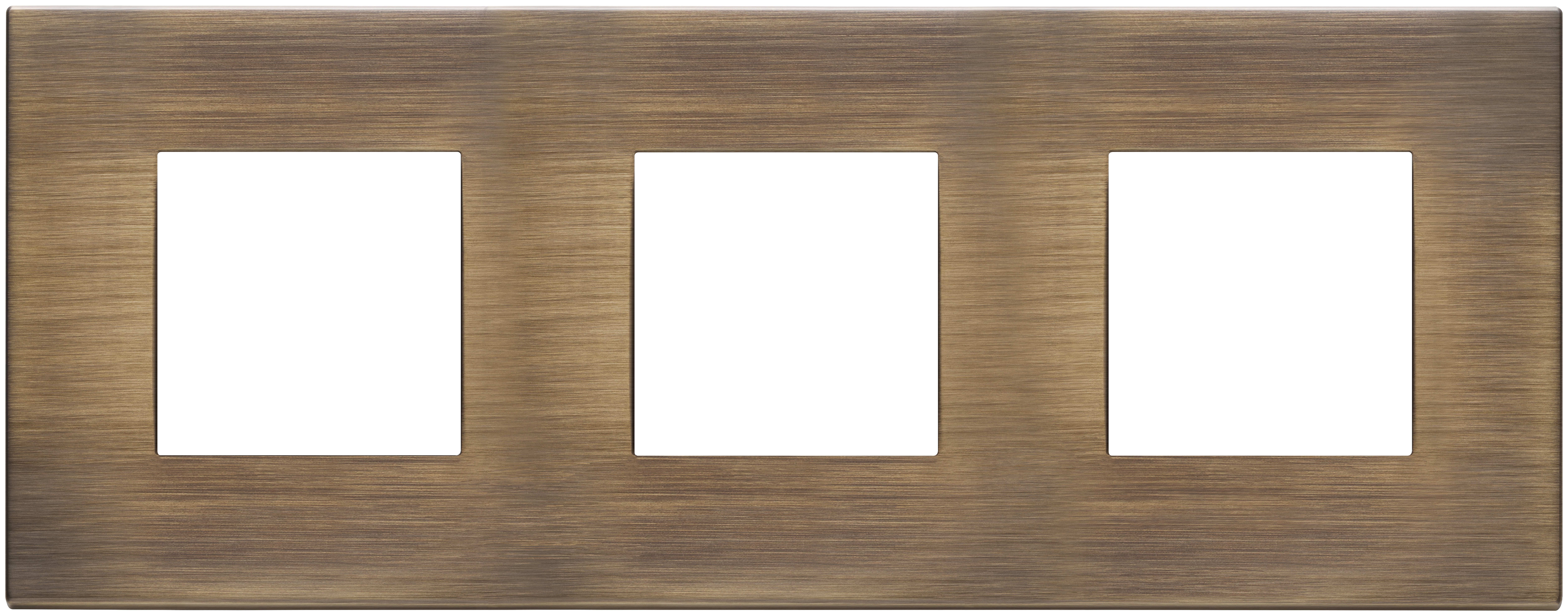 VIMAR - Placca 6 Moduli Interasse 71 Mm Metallo Bronzo Antico Spazzolato
