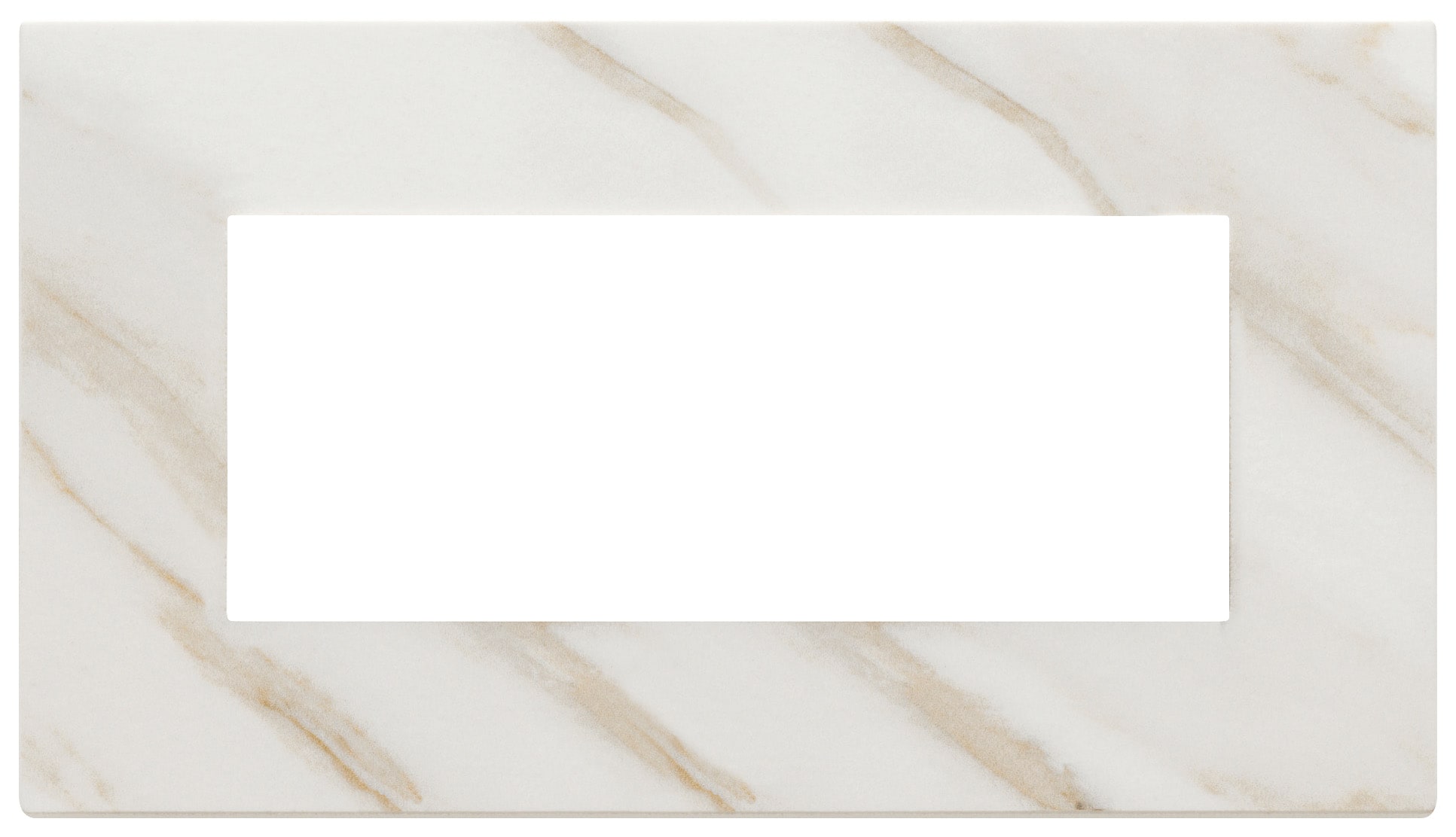VIMAR - Placca 5 Moduli Pietra Lavorata Bianco Calacatta