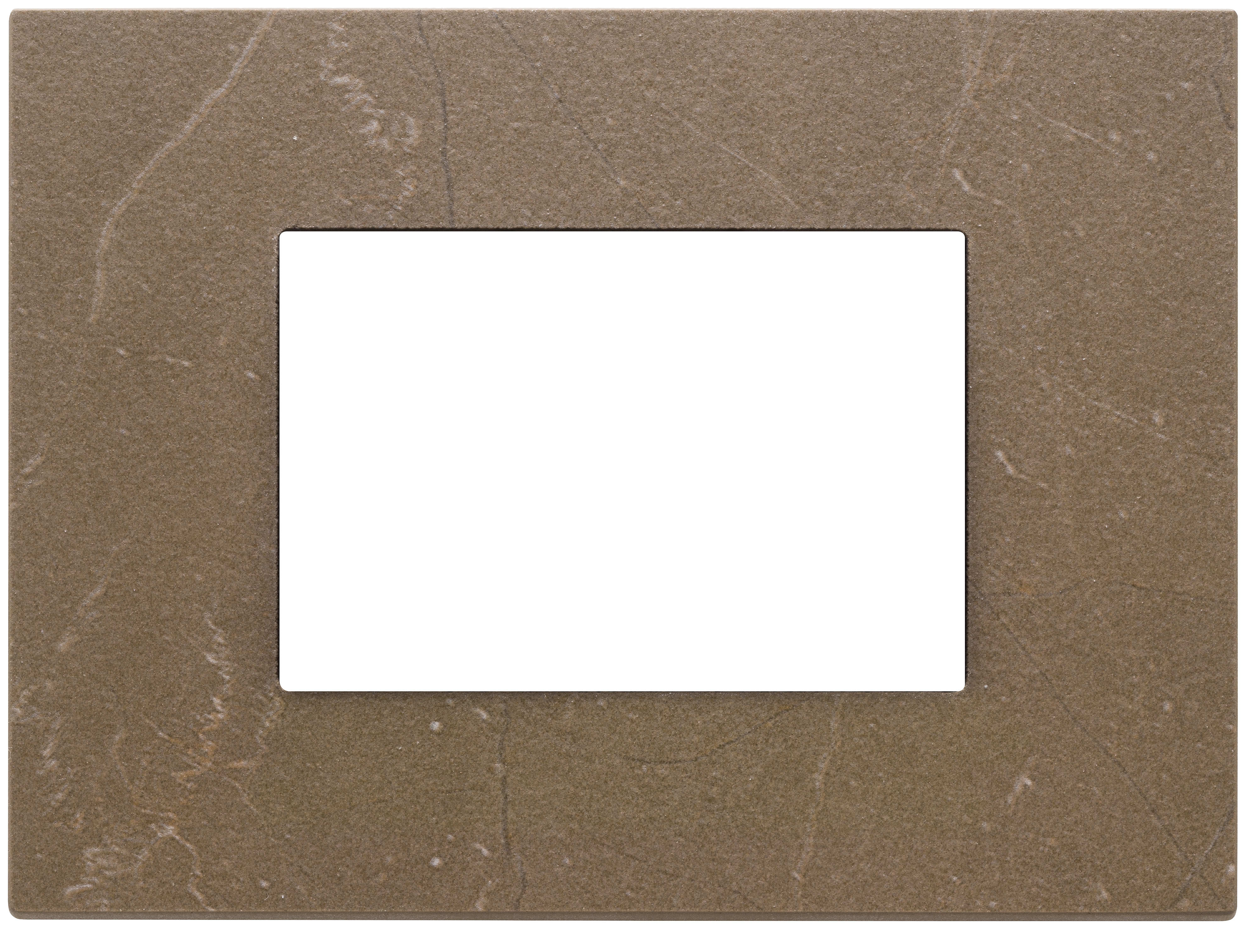 VIMAR - Placca 3M Pietra Lavorata Coffee Brown 3 Moduli