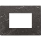VIMAR - Placca 3M Nero Marquina - 3 Moduli Pietra Lavorata
