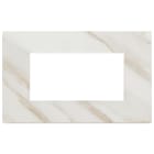 VIMAR - Placca 4 Moduli Pietra Lavorata Bianco Calacatta