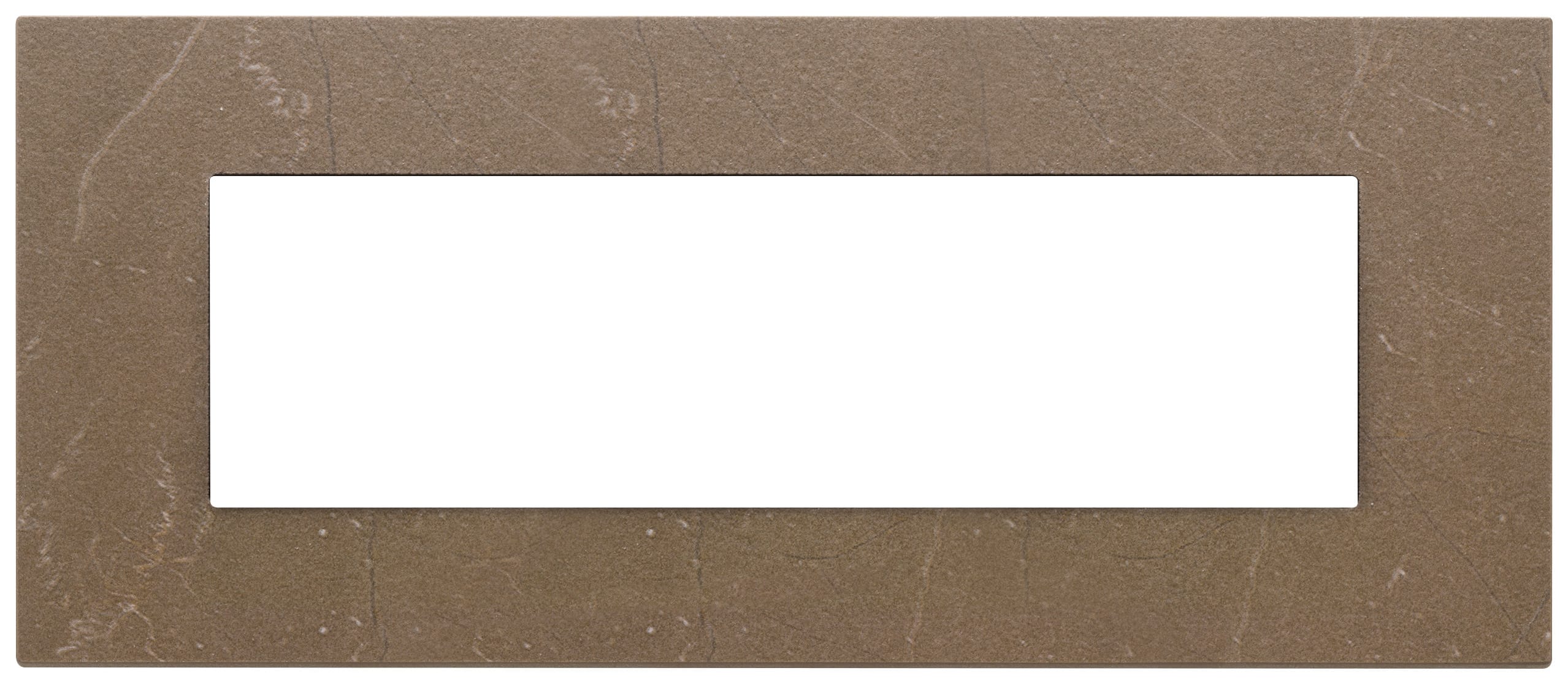 VIMAR - Placca 7 Moduli Pietra Lavorata Coffee Brown - Materiale Elettrico