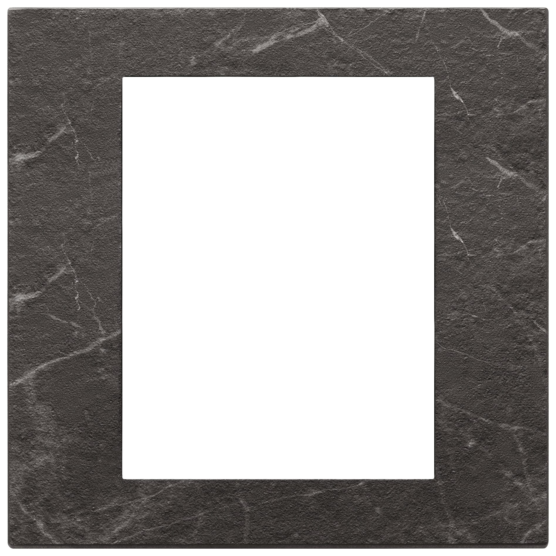 VIMAR - Placca 8 Moduli Pietra Lavorata Nero Marquina