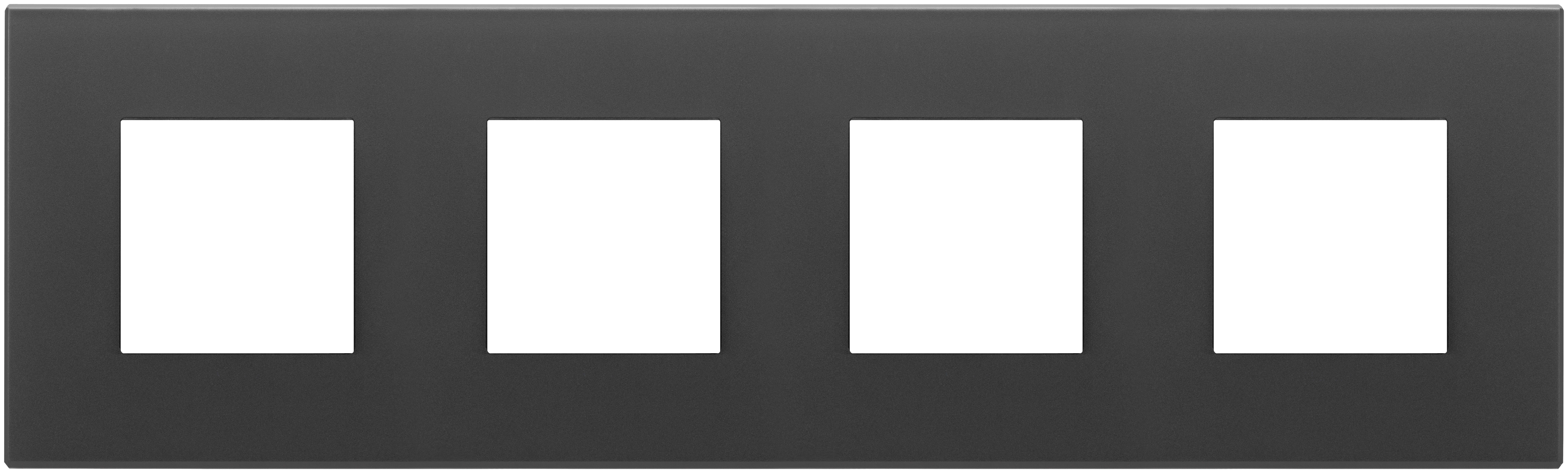 VIMAR - PLACCA 8M (2+2+2+2)INT71 NERO SATINATO