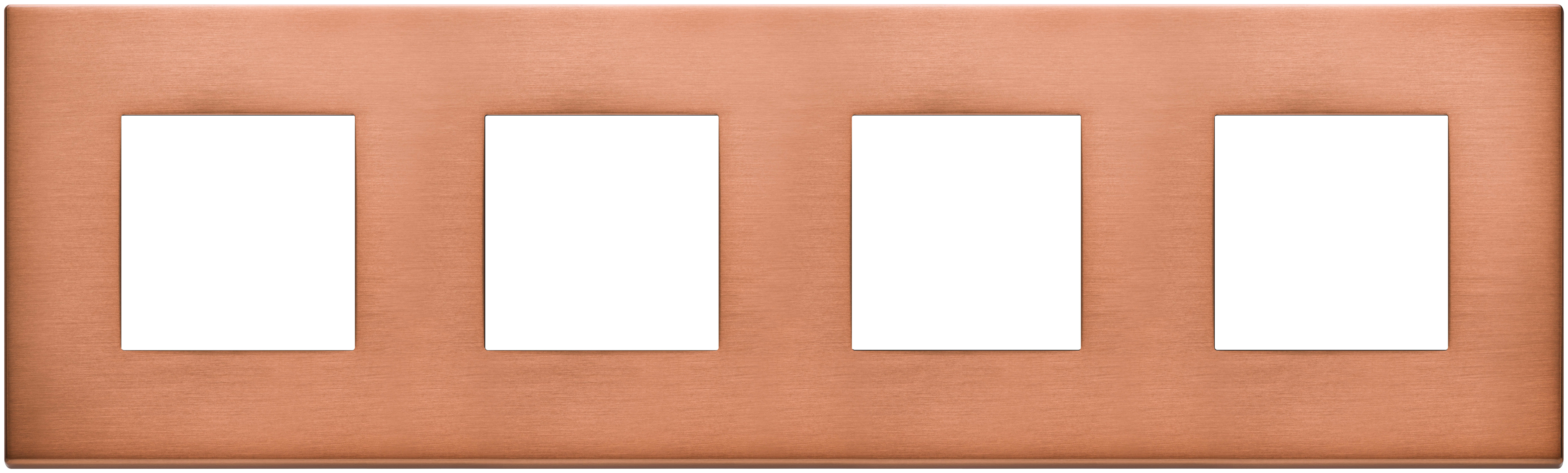 VIMAR - Placca 8 Moduli Interasse 71mm Rame Spazzolato Metallo Esclusivo
