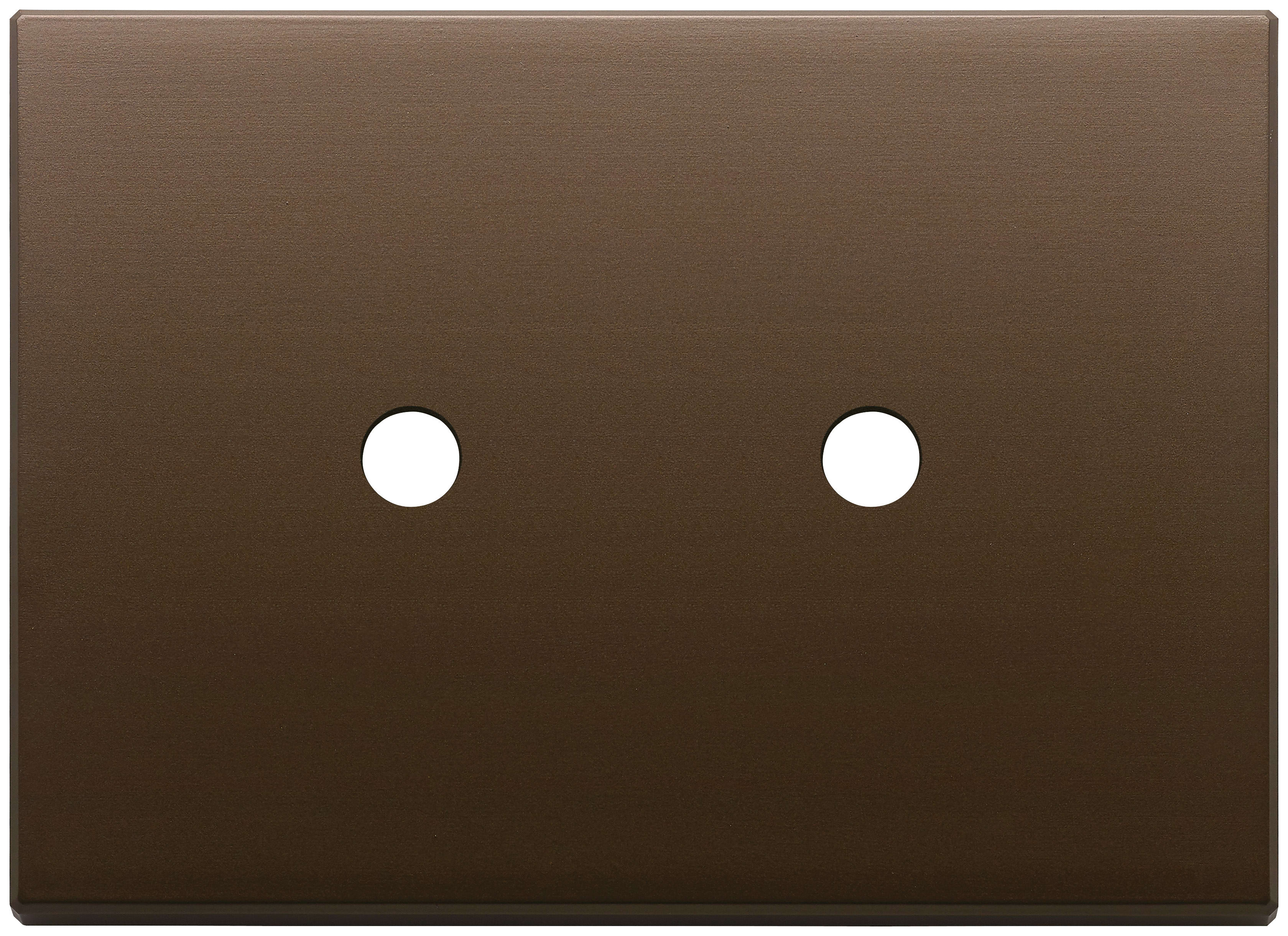 VIMAR - Placca 3 Moduli Tondo Bronzo Scuro Spazzolato Metallo Comandi Copriforo 21041 Sedi Libere Apparecchi