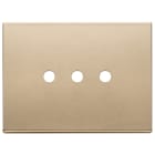 VIMAR - Placca 3 Moduli Tondo Oro Satinato per Tre Comandi Metallo