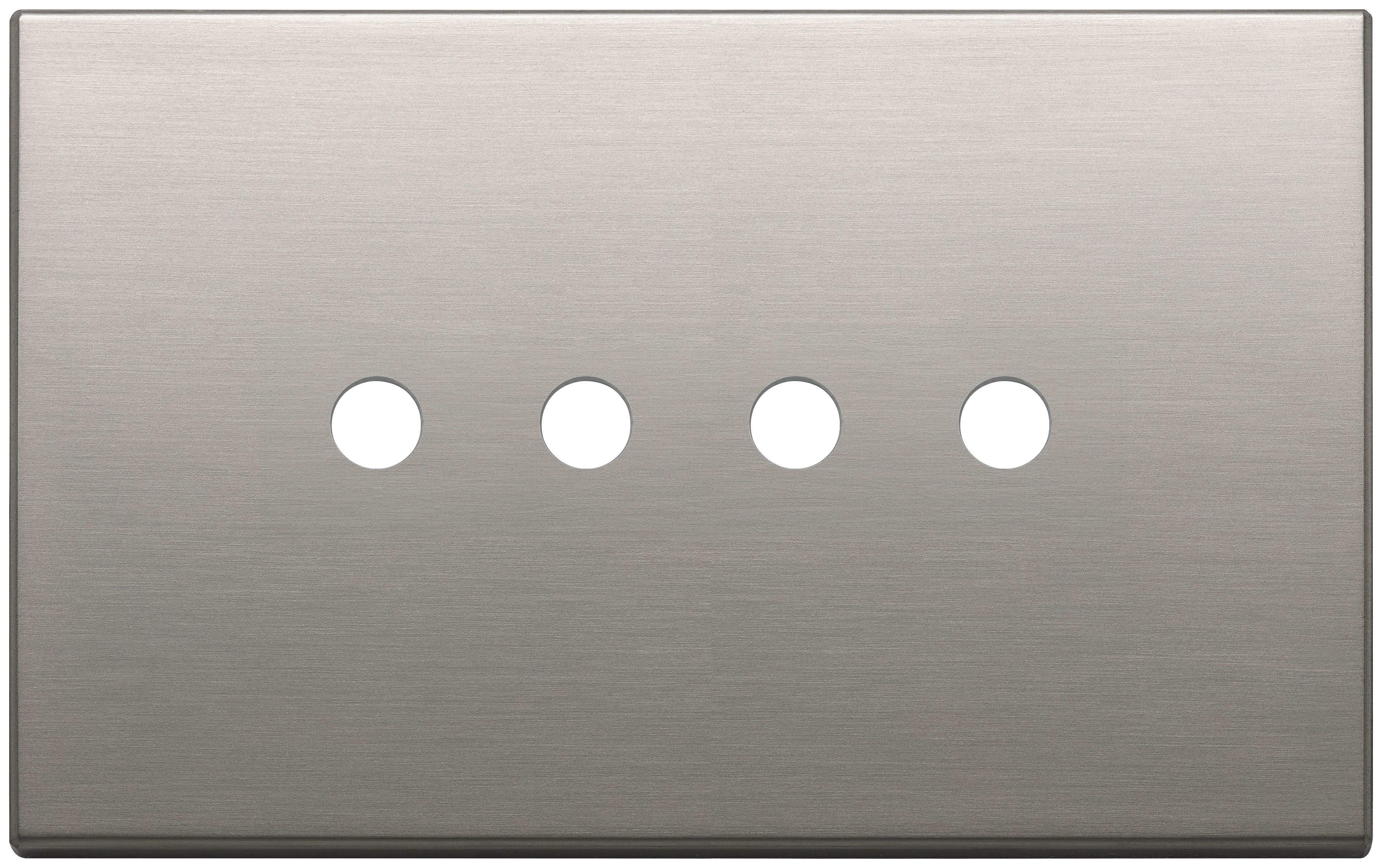 VIMAR - Placca 4 Moduli Tondo Nichel Spazzolato per Comandi Elettrici