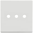 VIMAR - Placca 3 Moduli Tondo Bianco Matt Metallo Per Tre Comandi