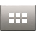 VIMAR - PLACCA 3MX6 FLAT NICHEL SPAZZOLATO