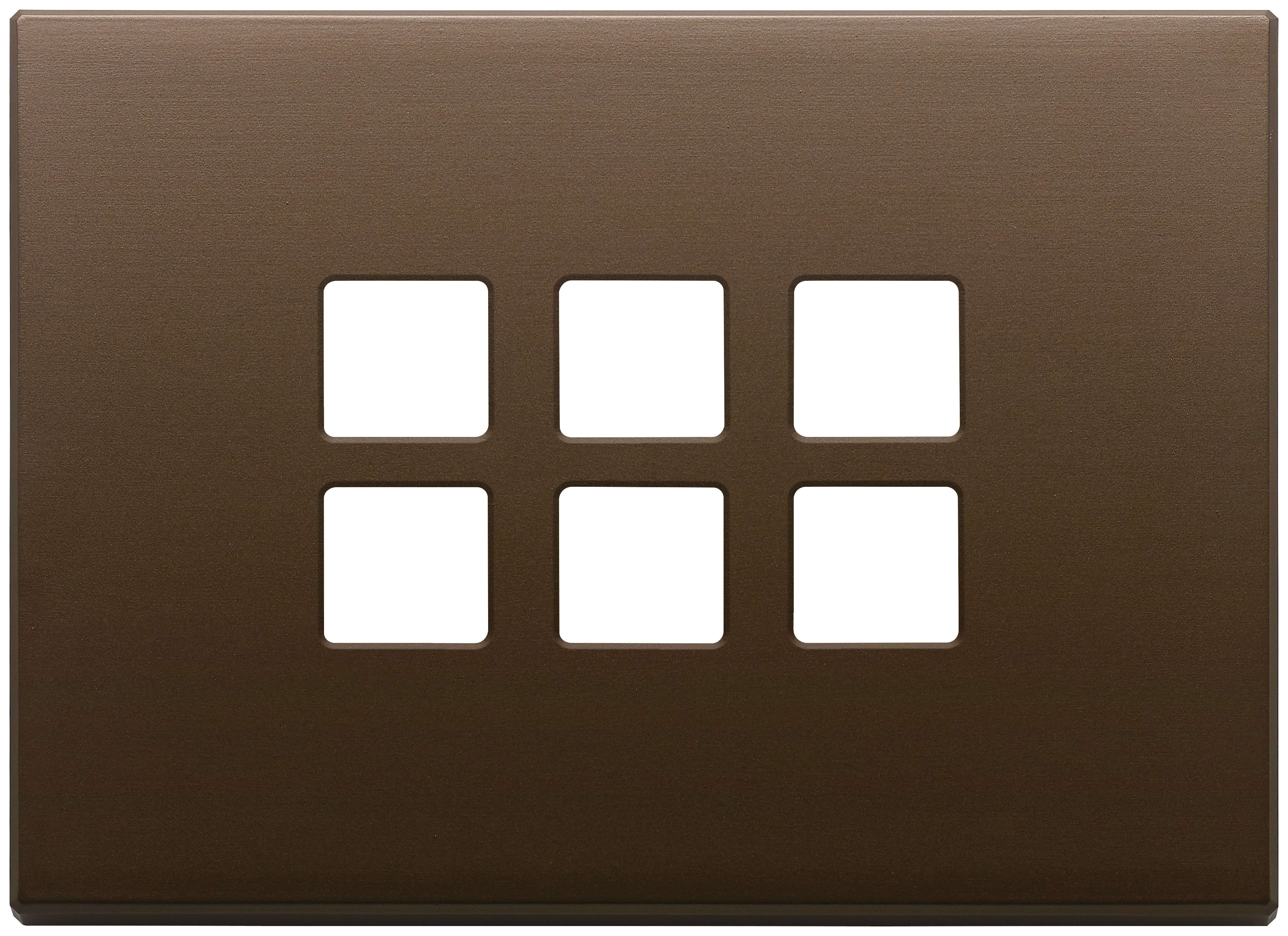 VIMAR - PLACCA 3MX6 FLAT BRONZO SCURO SPAZZ.