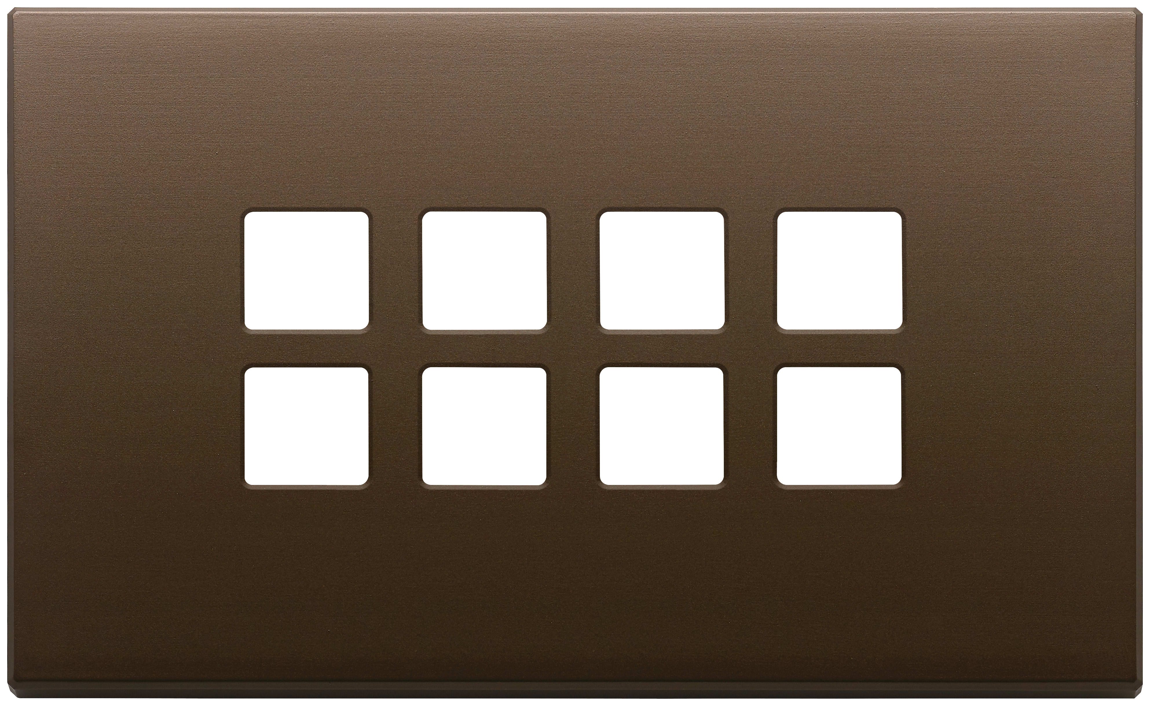 VIMAR - PLACCA 4MX8 FLAT BRONZO SCURO SPAZZ.