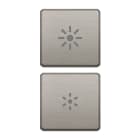 VIMAR - Due Tasti Flat Dimmer Nichel Intercambiabili Simboli Spazzolato