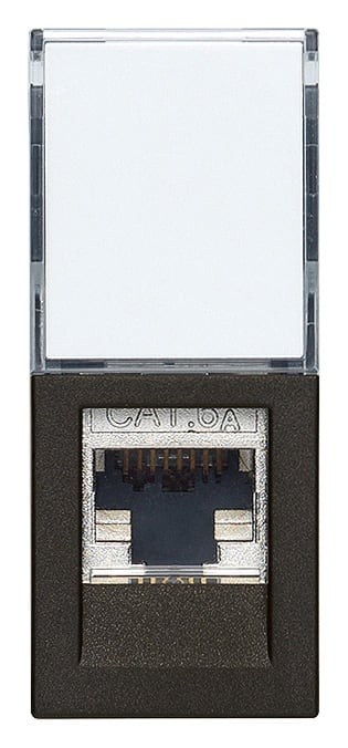 VIMAR - Presa Rj45 Cat6A Ftp Nero - Connettore Netsafe Cat. 6A, Schermata, Cablaggio Universale T568A/B, 8 Contatti, Morsetti Ad Incisione D'Isolante