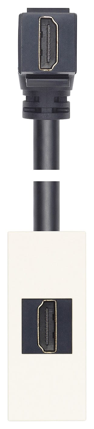 VIMAR - Presa HDMI 2.1B con cavo a 90° bianco - Standard Keystone, Uscita cavo a 90°