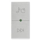 VIMAR - Tasto Cambio Sorgente/Traccia Silver - Ricambio Intercambiabile Modulo, Simboli Funzione, Per Pulsanti Basculanti