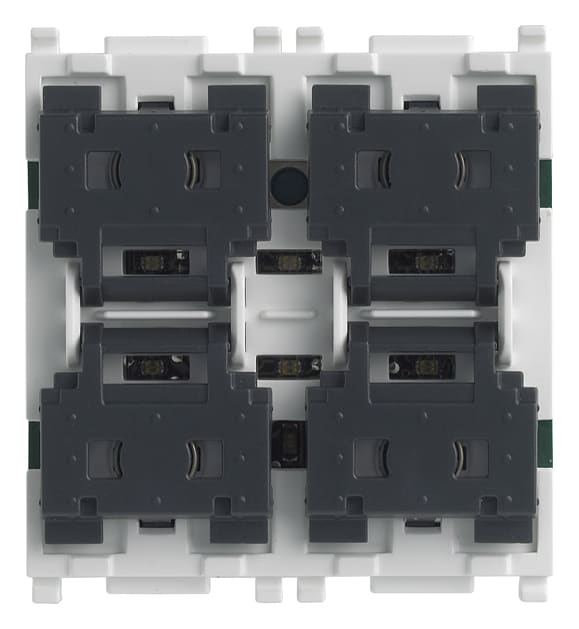VIMAR - Comando a Quattro Pulsanti KNX - Apparecchio Standard con Individuazione al Buio, 2 Moduli
