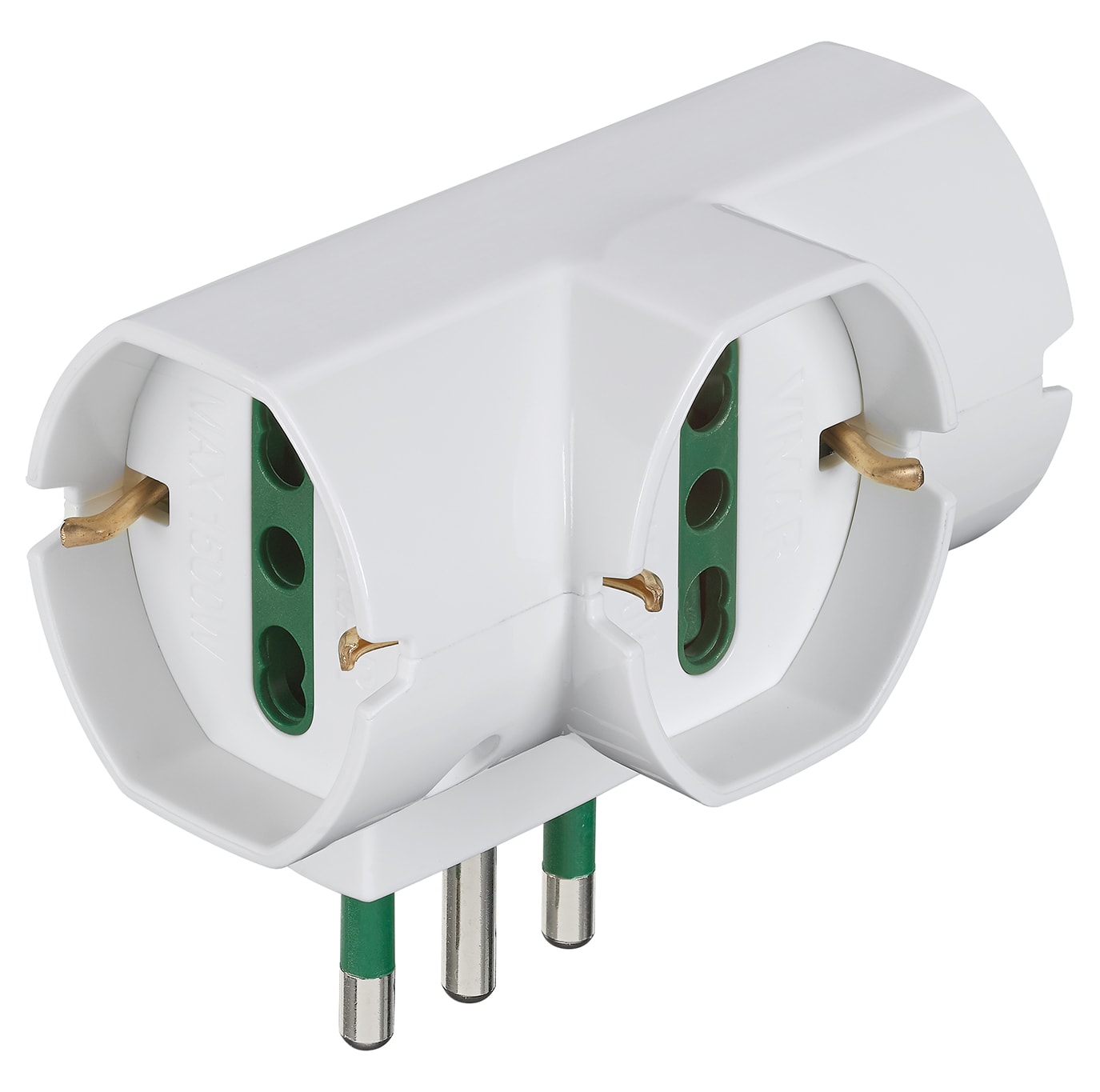 VIMAR - Adattatore Multiplo Verticale Sicury 250V Bianco - Tre Prese Universali 16A P40